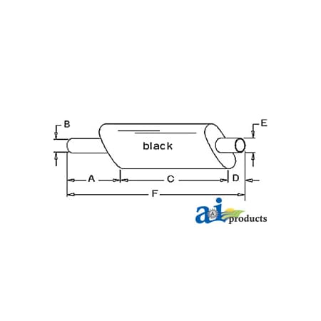 A & I Products Muffler 51.4" x13" x5.5" A-534545R1